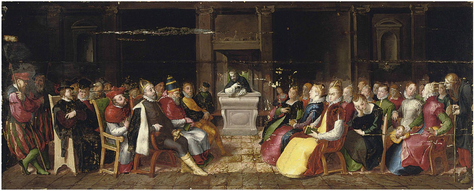 A Vanitas - Capriccio of a Dominican preaching to the Emperor Charles V, vintage artwork by Hieronymus Francken I, A3 (16x12") Poster Print