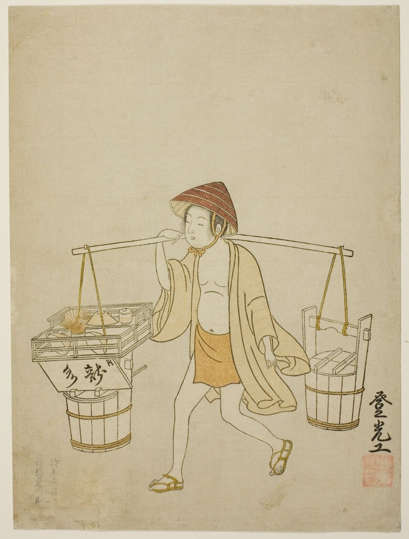 A water vendor by  Suzuki Harunobu ?? ??, 23x16"( A2 size) Poster Print