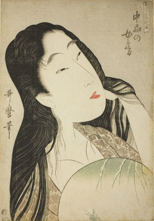 A Wife of the Middle Rank (Chubon no nyobo), from the series "A Guide to Women's Contemporary Styles (Tosei onna fuzoku tsu)" by  Kitagawa Utamaro ??? ??, 23x16"( A2 size) Poster Print