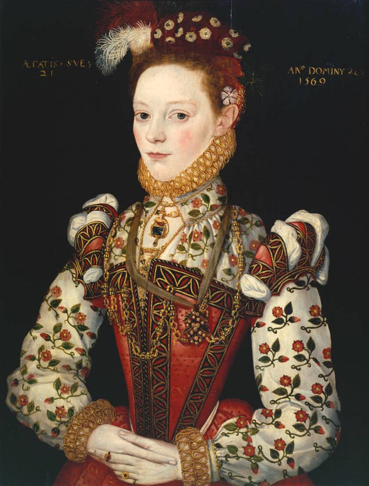 A Young Lady, Aged 21 (possibly Helena Snakenborg, Later Marchioness of Northampton), vintage artwork by British School 16th Century - Unknown, A3 (16x12") Poster Print