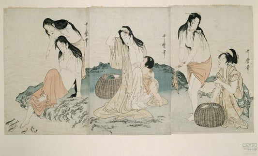 Abalone Divers by  Kitagawa Utamaro ??? ??, 23x16"( A2 size) Poster Print