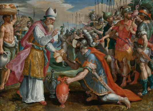 Abraham And Melchizedek, vintage artwork by Maarten de Vos, A3 (16x12") Poster Print
