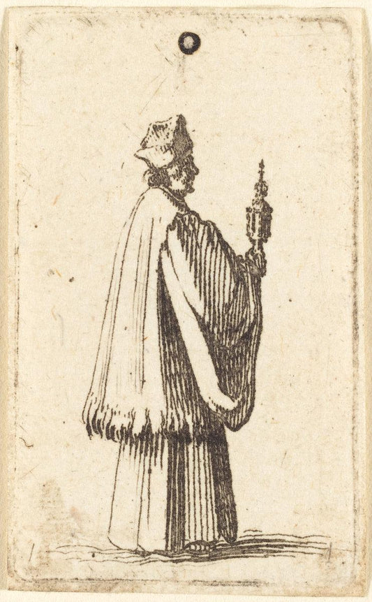 Abraham Bosse or Jacques Callot:Priest Carrying the Holy Sac,16x12"(A3) Poster