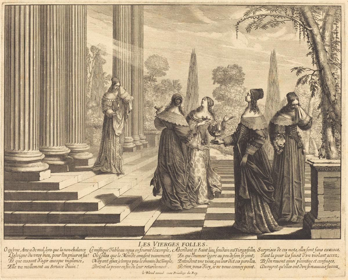 Abraham Bosse:The Foolish Virgins Approaching the Temple,16x12"(A3) Poster
