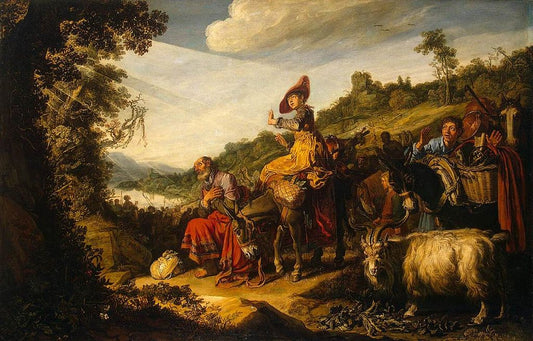 Abraham's Journey to Canaan, vintage artwork by Pieter Lastman, 12x8" (A4) Poster