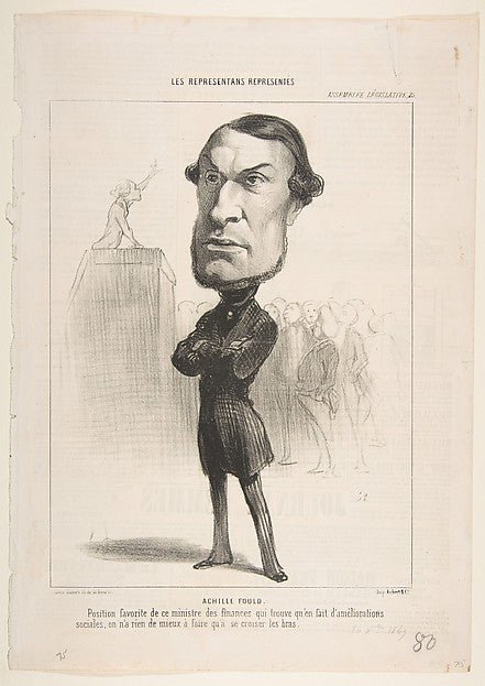 Achille Fould December 20, 1849-Honoré Daumier , vintage art, A3 (16x12") Poster Print