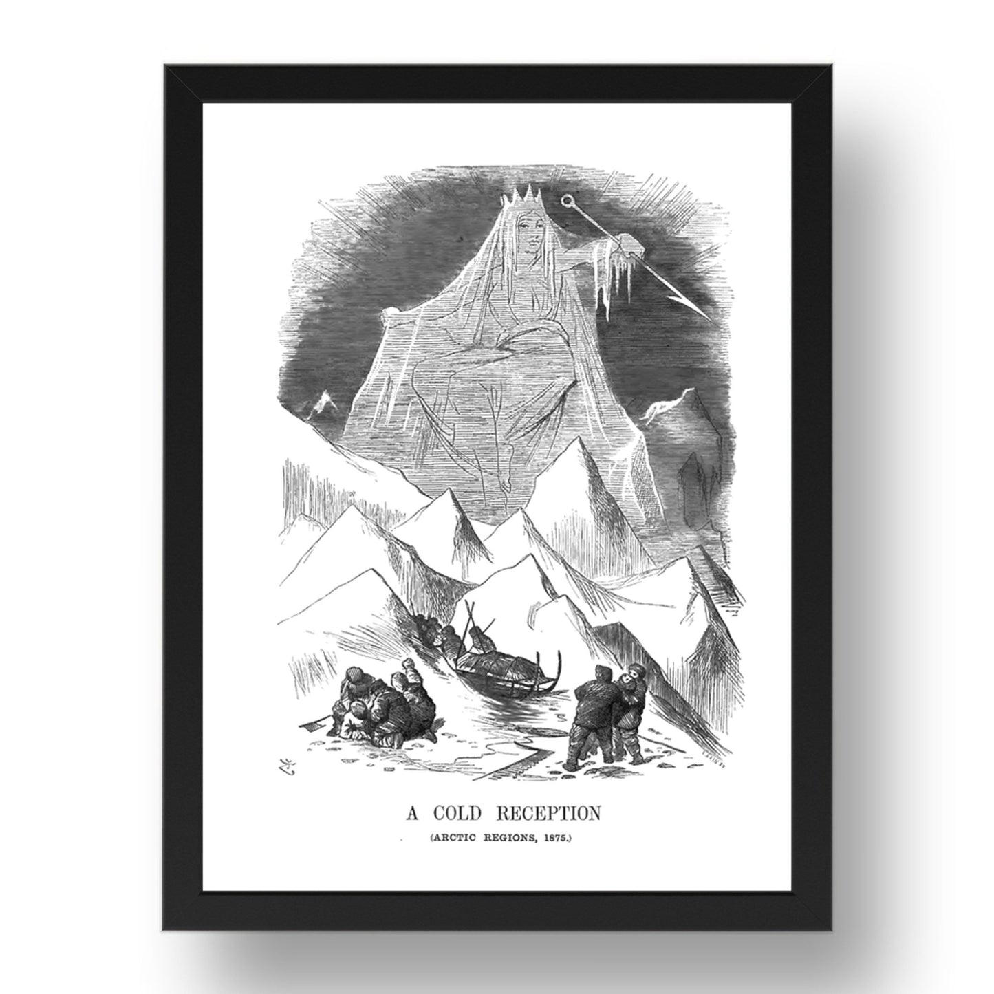 acoldreception, vintage historic poster in 17x13"(A3) Frame