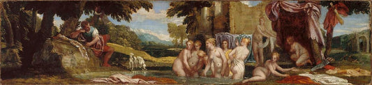 Actaeon Watching Diana and her Nymphs Bathing, vintage artwork by Veronese, A3 (16x12") Poster Print