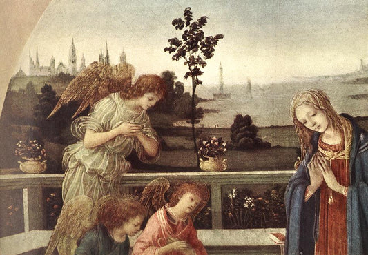 Adoration of the Child [detail], vintage artwork by Filippino Lippi, A3 (16x12") Poster Print