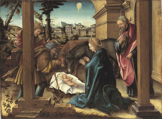 Adoration of the Christ Child, vintage artwork by Hans Burgkmair, A3 (16x12") Poster Print