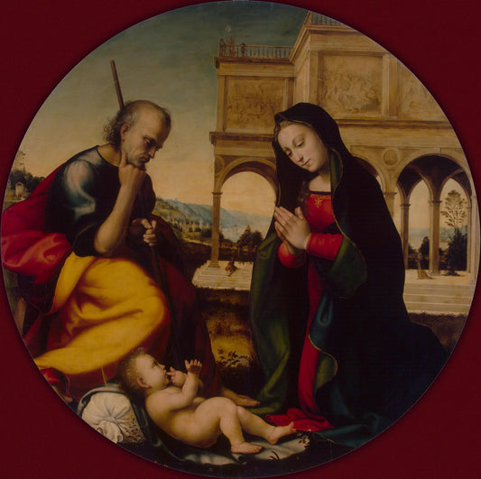 Adoration of the Christ Child, vintage artwork by Mariotto Albertinelli, A3 (16x12") Poster Print