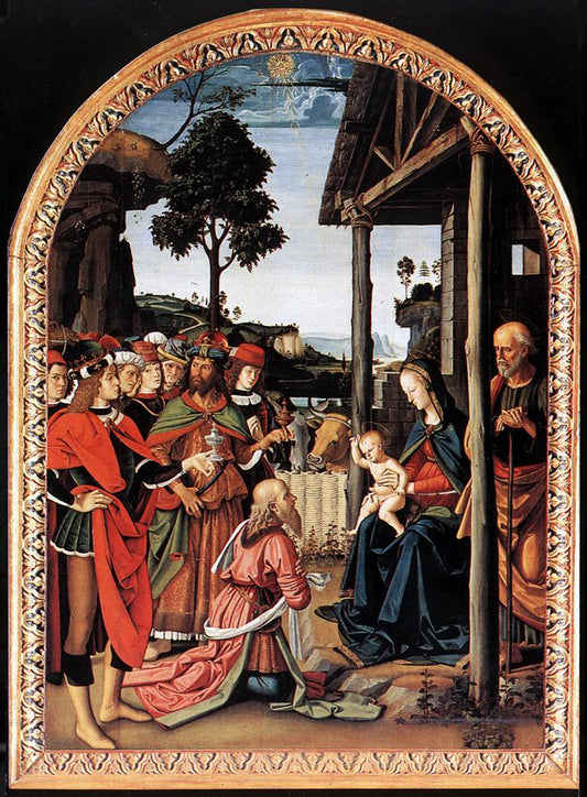Adoration of the Kings (Epiphany), vintage artwork by Perugino, A3 (16x12") Poster Print