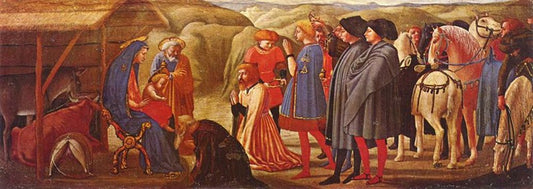 Adoration of the Magi (from the Pisa Altarpiece), vintage artwork by Masaccio, A3 (16x12") Poster Print