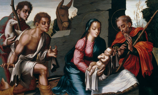 Adoration of the shepherds, vintage artwork by Luis de Morales, A3 (16x12") Poster Print