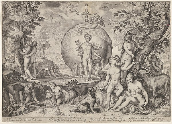 Adriaen Matham , Hendrick Goltzius:The Golden Age 1620, vintage artwork, 16x12"(A3) Poster Print
