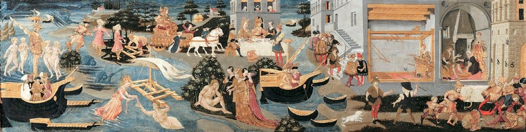 Adventures of Ulysees (II), vintage artwork by Apollonio di Giovanni di Tommaso, A3 (16x12") Poster Print