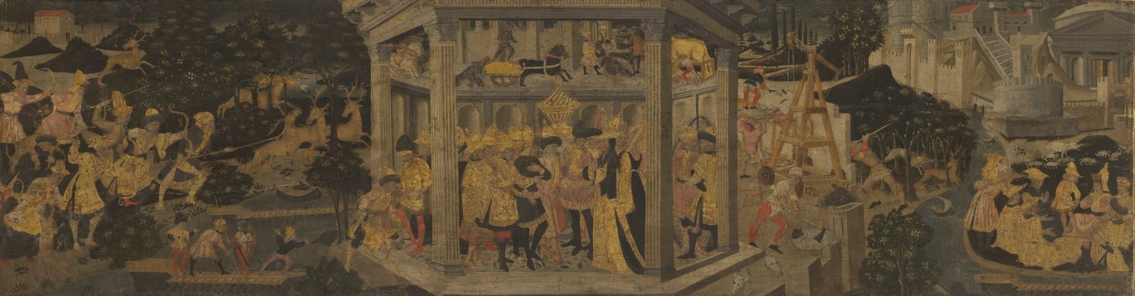 Aeneas at Carthage, vintage artwork by Apollonio di Giovanni di Tommaso, A3 (16x12") Poster Print