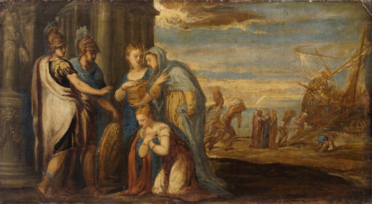 Aeneas takes Leave of Dido, vintage artwork by Andrea Schiavone, A3 (16x12") Poster Print