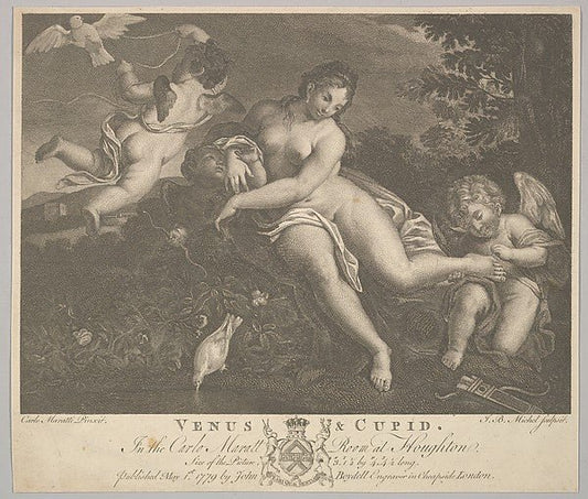 After Carlo Maratti:Venus and Cupid May 1, 1779, vintage artwork, 16x12"(A3) Poster Print