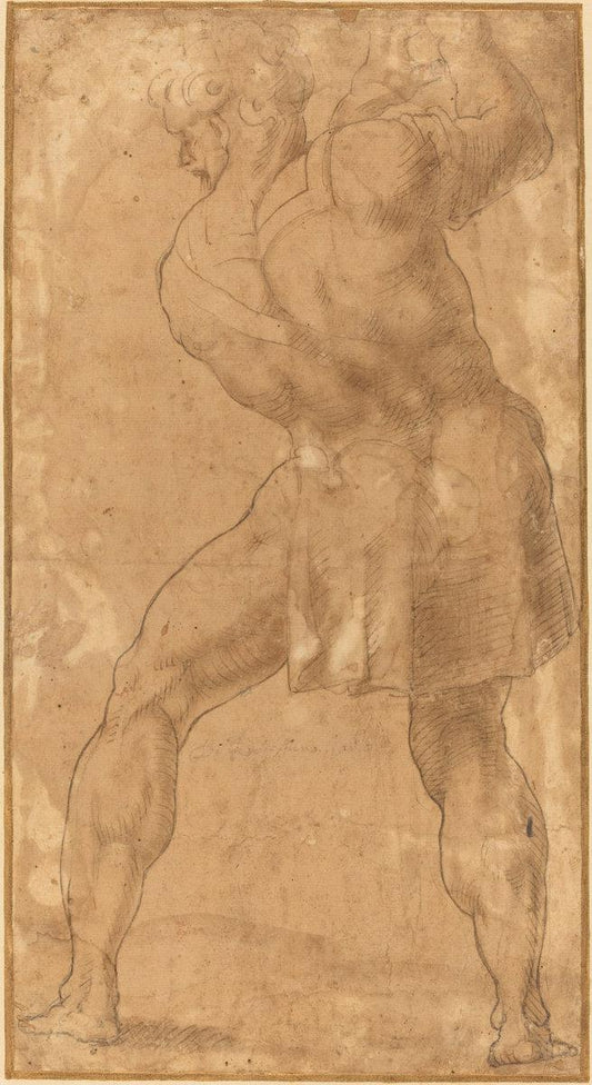 after Polidoro da Caravaggio:pen and brown ink with brown wa,16x12"(A3) Poster