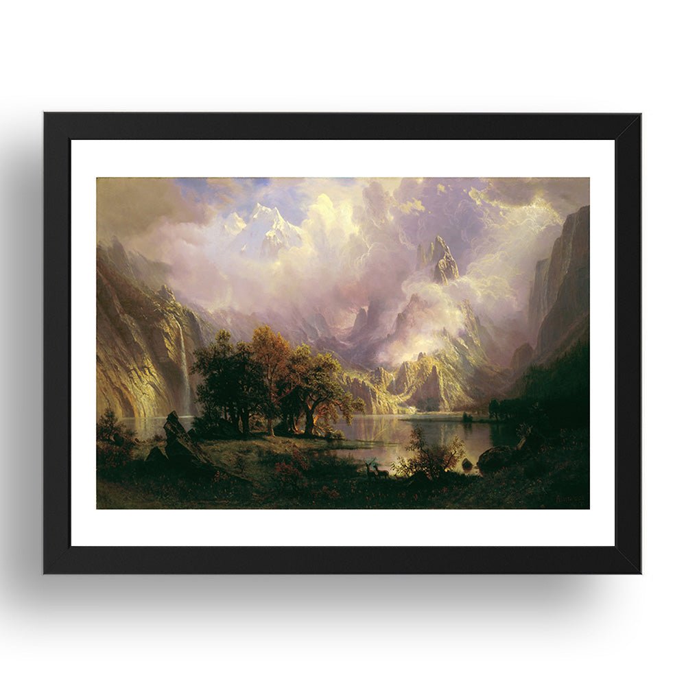 Albert Bierstadt - Rocky Mountain Landscape [1870], vintage artwork in A3 (17x13") Black Frame