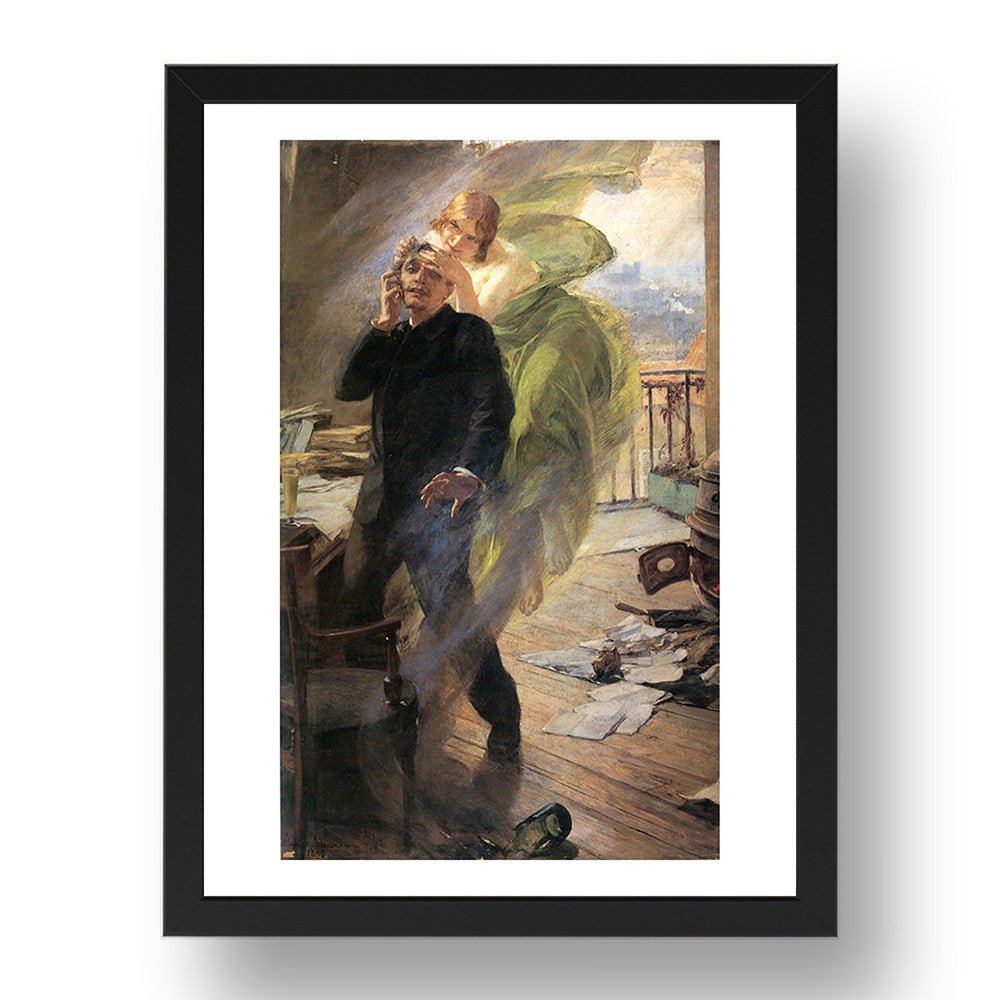 Albert Maignan - Green Muse {1895], vintage art, A3 (16x12") Poster Print