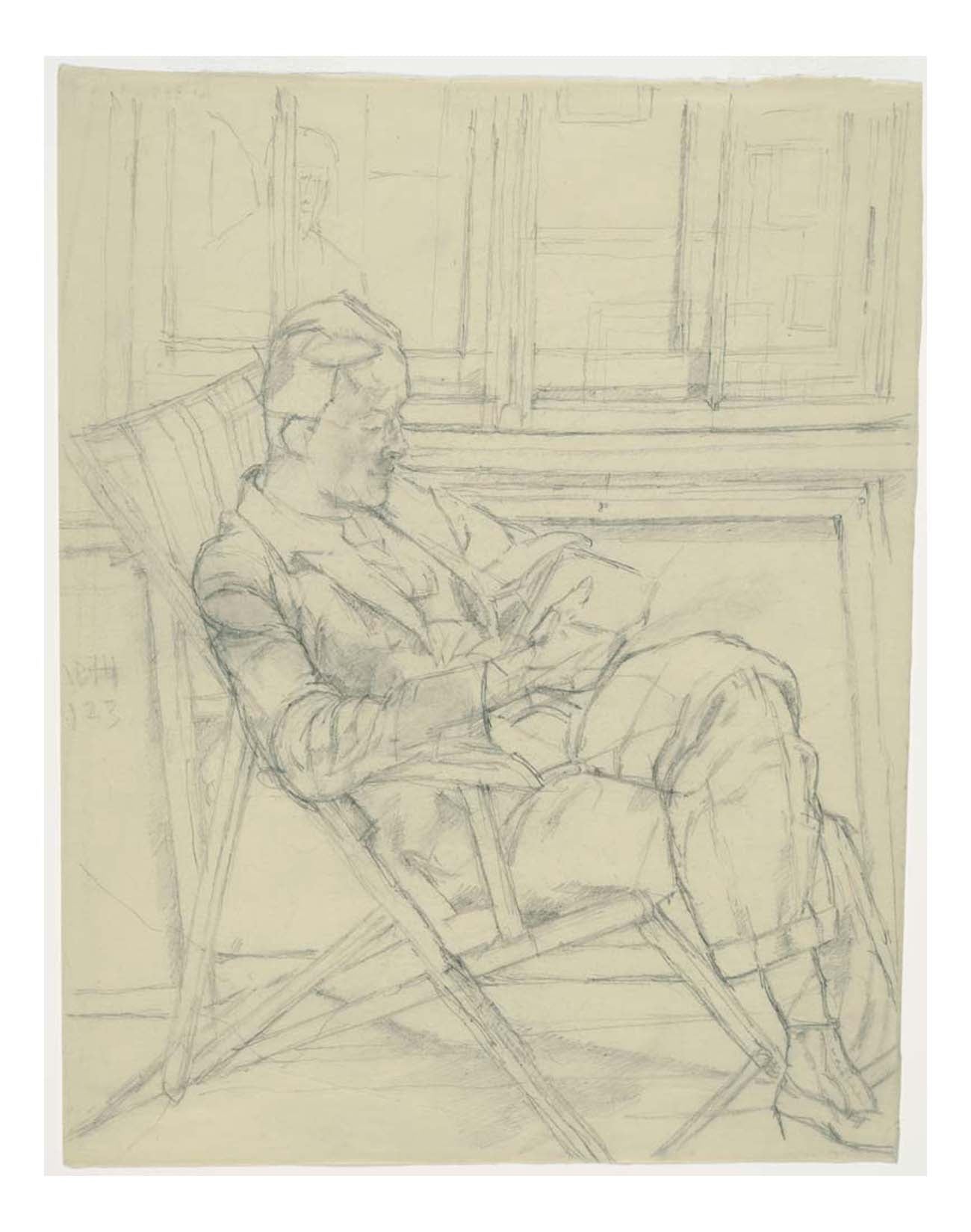 Alberto Giacometti - Man Reading a Book, 16x12" (A3) Poster Print