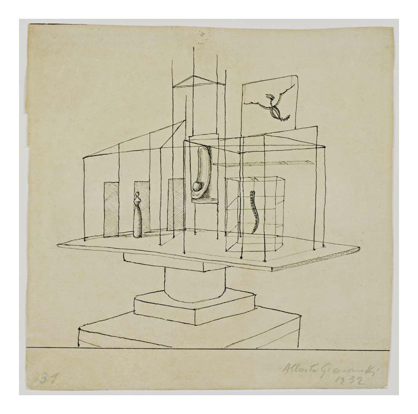 Alberto Giacometti - Study for The Palace at 4 a.m., 16x12" (A3) Poster Print