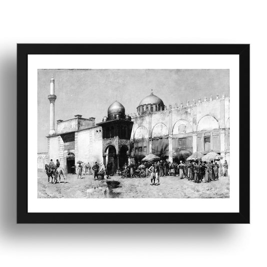 Alberto Pasini: A Mosque (1886), vintage artwork, A3 Size Reproduction Poster Print in 17x13" Black Frame