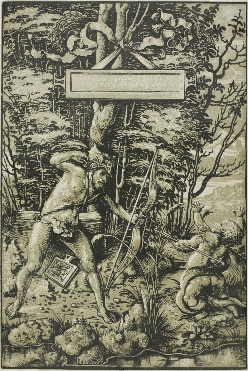 Alcon Slaying the Serpent by  Hans Wechtlin, I, 23x16"( A2 size) Poster Print