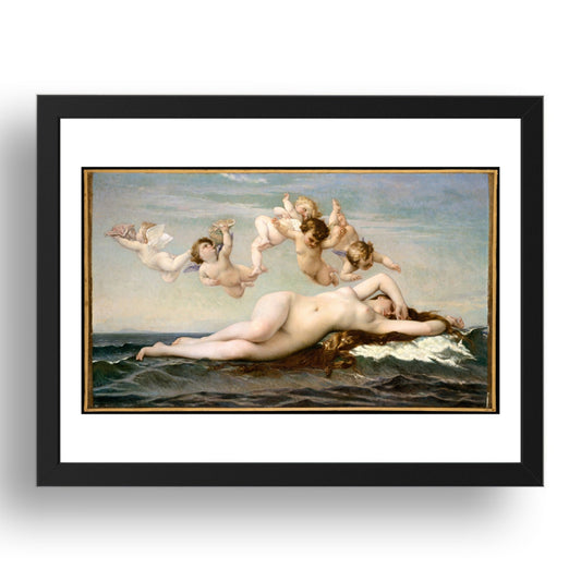 Alexandre Cabanel: The Birth of Venus (1875), vintage artwork, A3 Size Reproduction Poster Print in 17x13" Black Frame