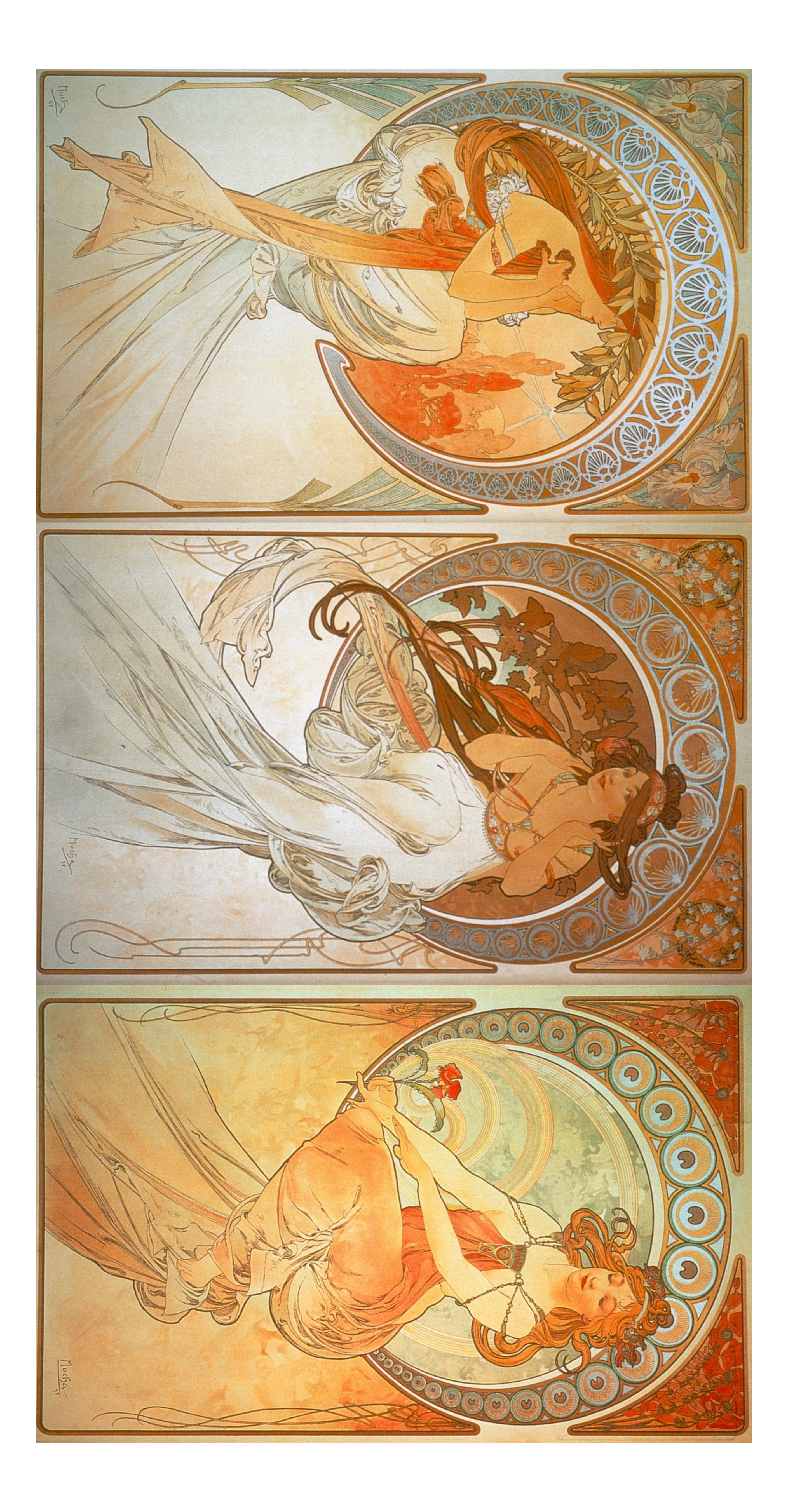 alfonsmucha1 vintage artwork by Alphonse Mucha, 12x8" (A4 size) poster print