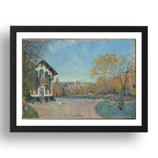 Alfred Sisley: VMarly le Roi Coeur Volant (1876), vintage artwork, A3 Size Reproduction Poster Print in 17x13" Black Frame