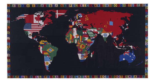 Alighiero e Boetti - Map of the World, 16x12" (A3) Poster Print