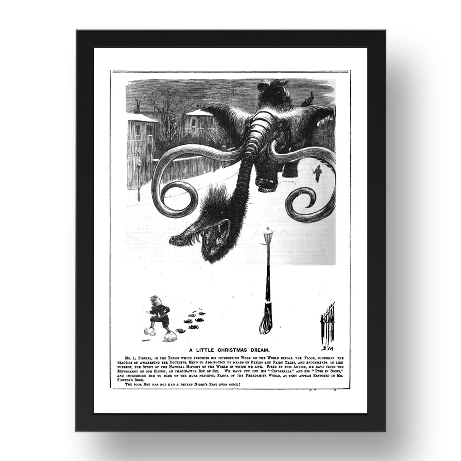 alittlechristmasdream, vintage historic poster in 17x13"(A3) Frame