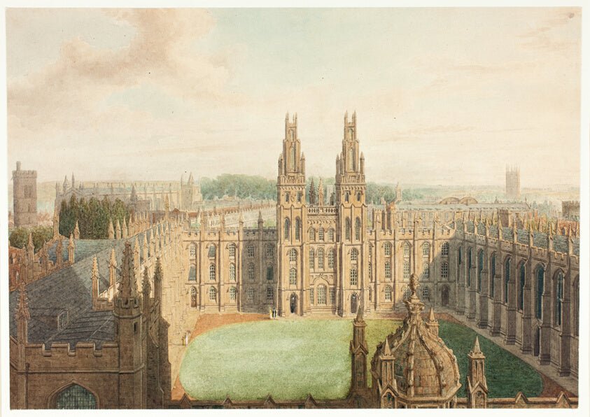 All Soul's College from the Radcliffe Library by  Augustus Charles Pugin, 23x16"( A2 size) Poster Print