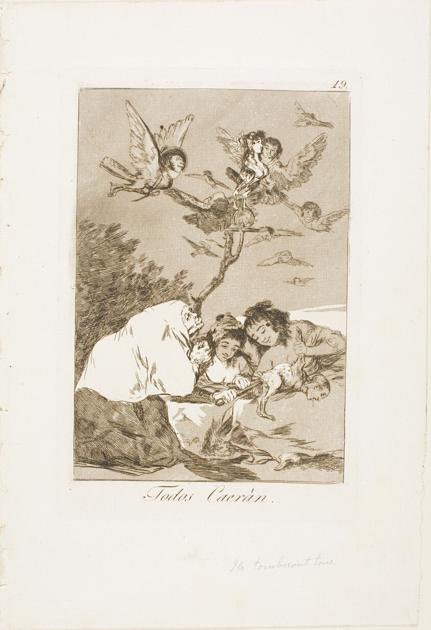 All Will Fall, plate 19 from Los Caprichos by  Francisco Jose de Goya y Lucientes, 23x16"( A2 size) Poster Print