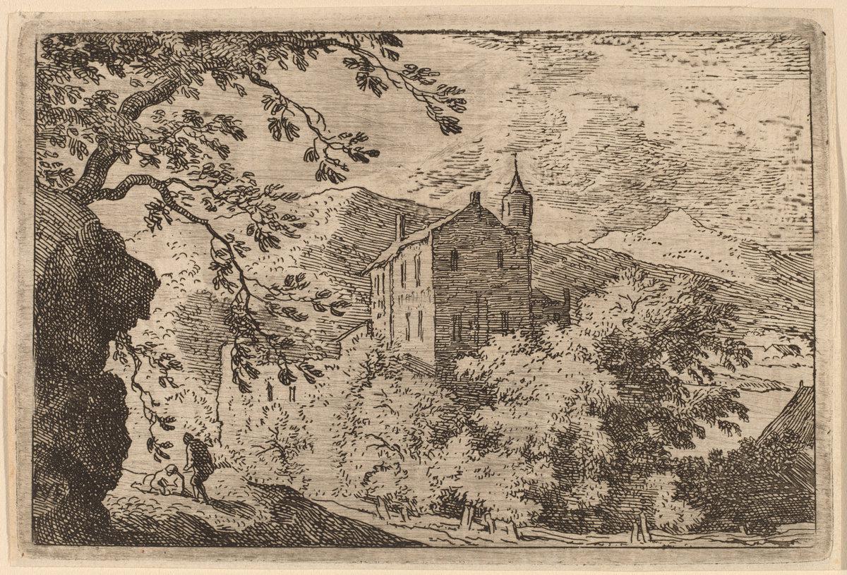 Allart van Everdingen:Large House with a Turret,16x12"(A3) Poster