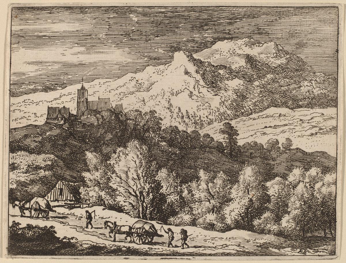 Allart van Everdingen:Two Carts,16x12"(A3) Poster