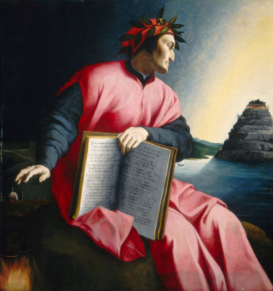 Allegorical Portrait of Dante, vintage artwork by Italian School 16th Century - Unknown, A3 (16x12") Poster Print