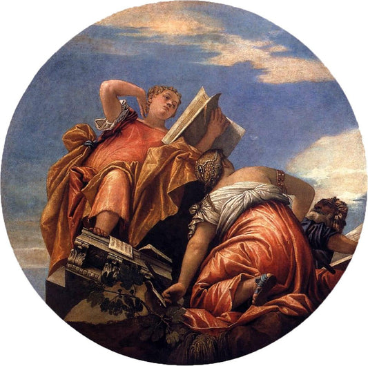 Allegories of Astronomy and Harmony Chasing out Deceit, vintage artwork by Veronese, A3 (16x12") Poster Print