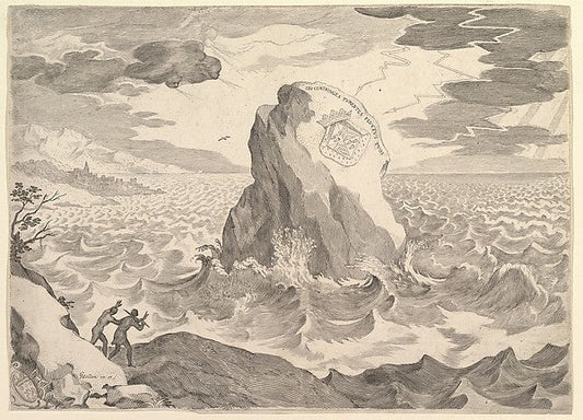 Allegory Against the Pelagian Heresy -Claude Mellan , vintage art, A3 (16x12") Poster Print