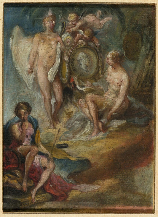 Allegory by  Gabriel Jacques de Saint-Aubin, 23x16"( A2 size) Poster Print