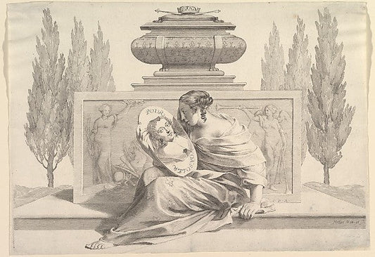 Allegory in Honor of Anne of Austria c1643-Claude Mellan , vintage art, A3 (16x12") Poster Print