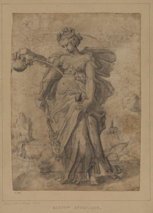 Allegory of a Woman Pouring Wine into a Cup, vintage artwork by Bartholomaeus Spranger, A3 (16x12") Poster Print