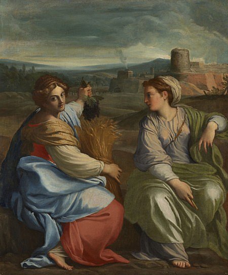 Allegory of Abundance and Peace, vintage artwork by Agostino Carracci, 12x8" (A4) Poster