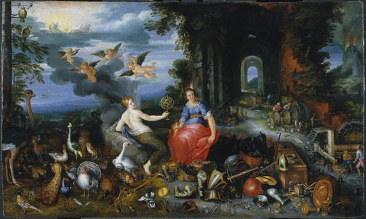 Allegory of Air and Fire, vintage artwork by Frans Francken the Younger, 12x8" (A4) Poster