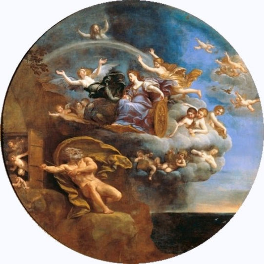 Allegory of Air, vintage artwork by Francesco Albani, 12x8" (A4) Poster