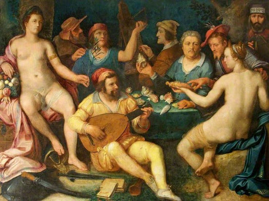 Allegory of art and science, vintage artwork by Cornelis van Haarlem, A3 (16x12") Poster Print