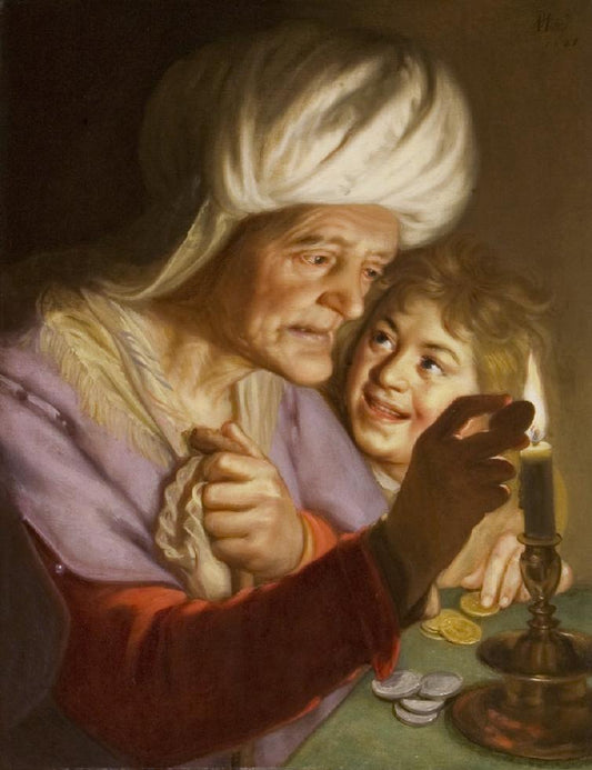 Allegory of avarice, vintage artwork by Paulus Moreelse, A3 (16x12") Poster Print